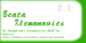 beata klemanovics business card